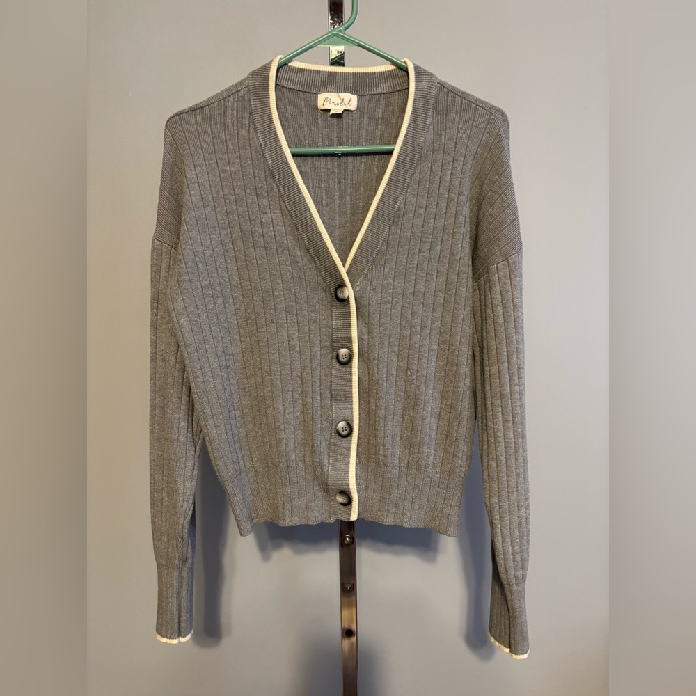 Marled Womens Cardigan‎ Gray Small